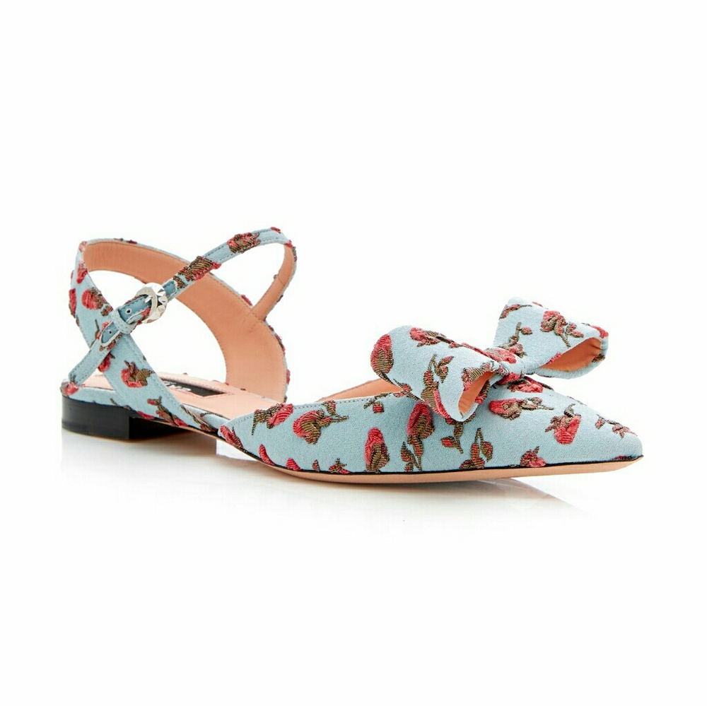 ISO Rochas Floral Brocade Bow Flats